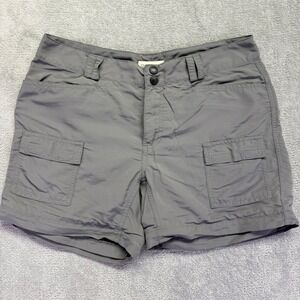 Magellan Outdoors Womens Gray Nylon Hiking Cargo Shorts Size 6 Quick Dry